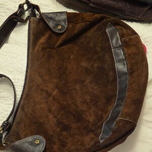 Chic Brown Suede Satchel